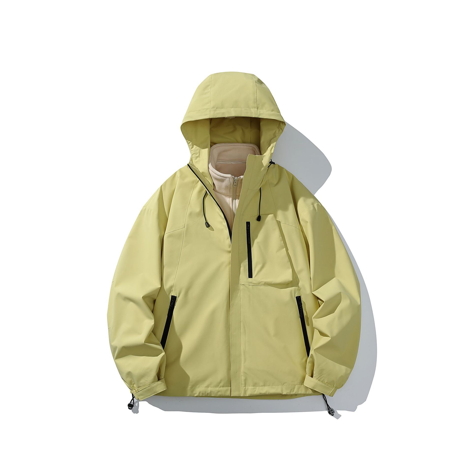 潮牌戶外運動防風三合一衝鋒衣輕薄羽絨服男女款搖粒絨外套