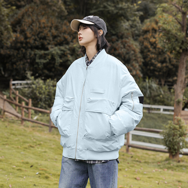 潮牌戶外運動美式飛行夾克棉衣男女保暖純棉麪包服外套棉服