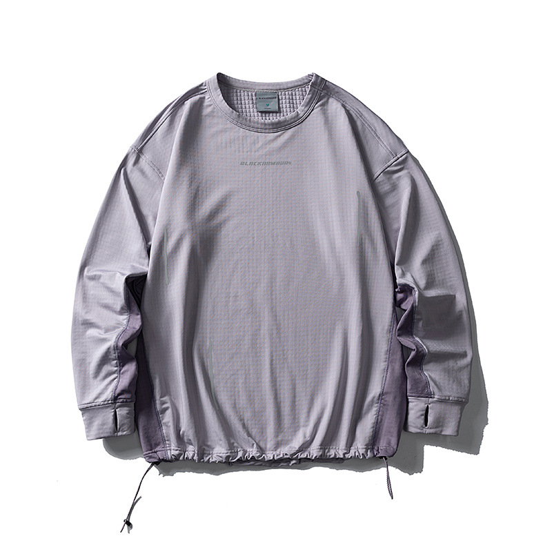 潮牌戶外運動吸溼速幹長袖T恤男女款抗菌輕量化圓領打底上衣