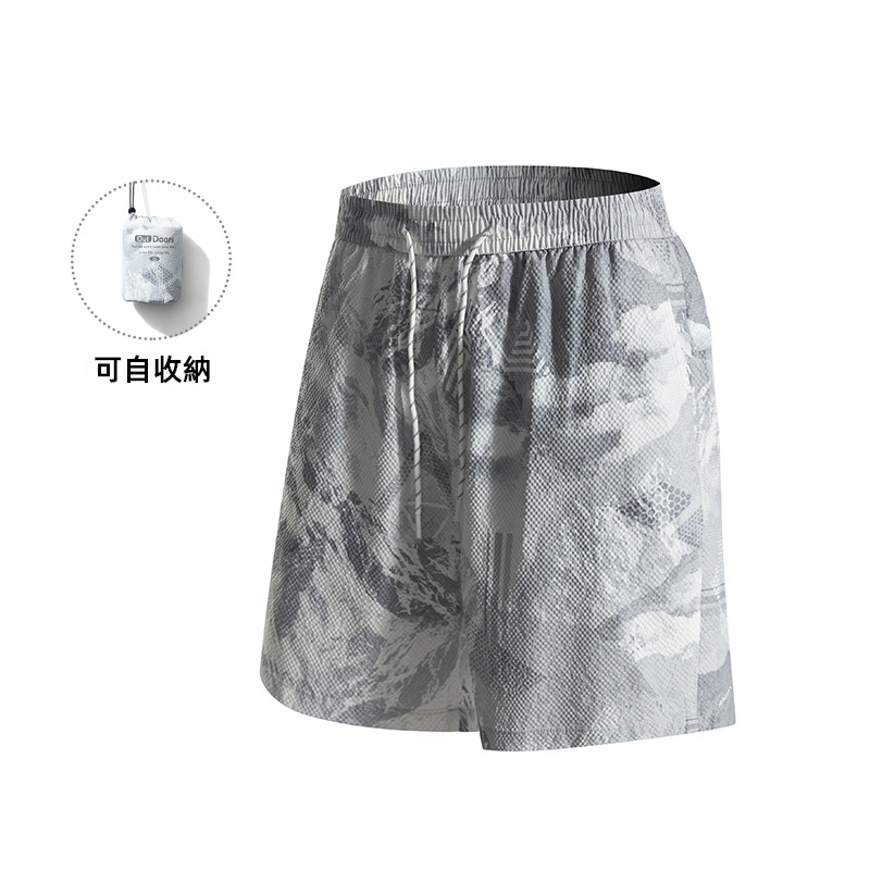 潮牌戶外防曬短褲男UPF100夏季山系百搭休閒運動可收納短褲