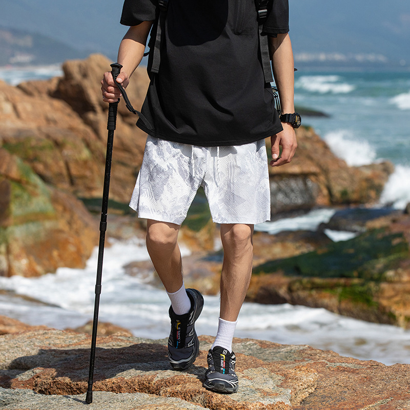 潮牌戶外防曬短褲男UPF100夏季山系百搭休閒運動可收納短褲