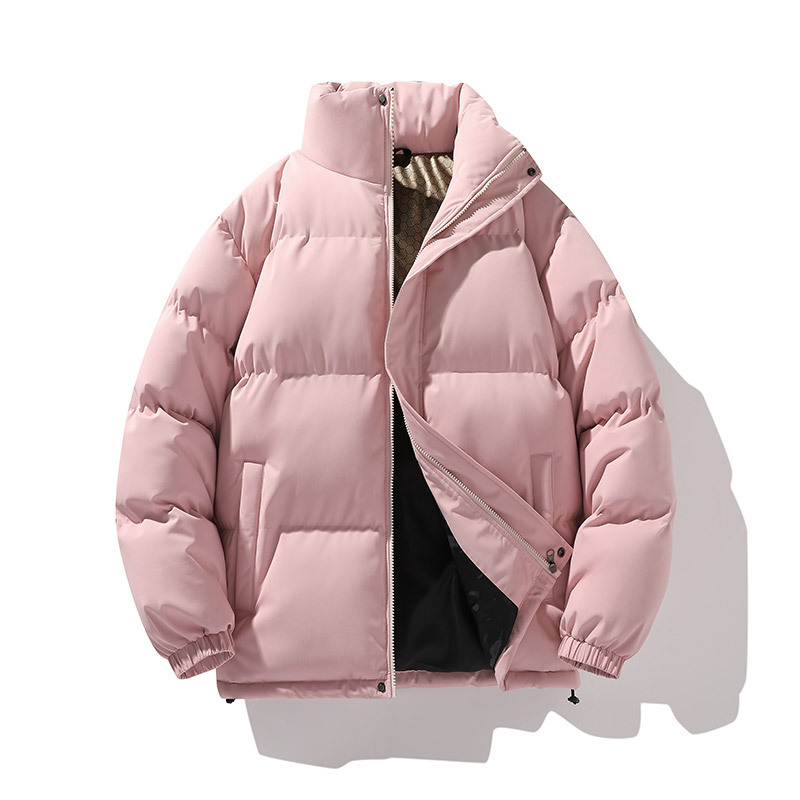 潮牌秋冬石墨烯保暖棉衣男女寬鬆立領麪包服情侶款防風外套