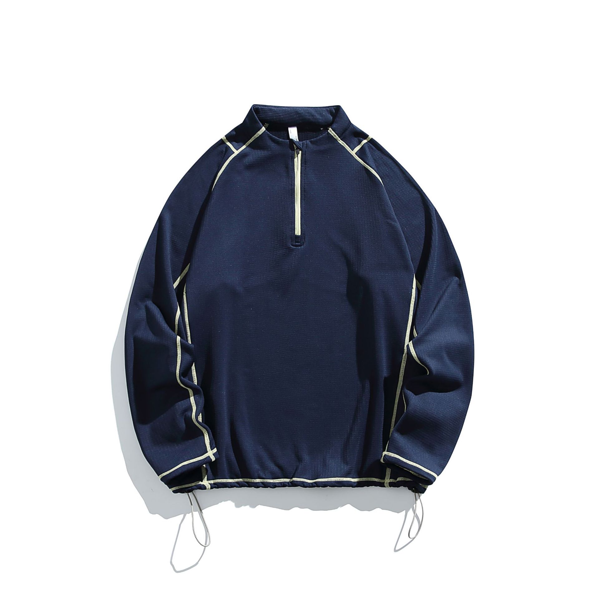 潮牌戶外哈蘇線半拉鍊圓領衛衣男女保暖抗寒抓絨長袖T恤上衣