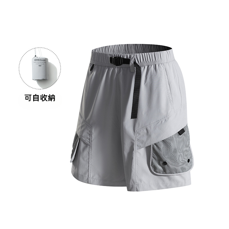 潮牌戶外男短褲夏季山系休閒百搭五分褲輕薄透氣寬鬆可收納