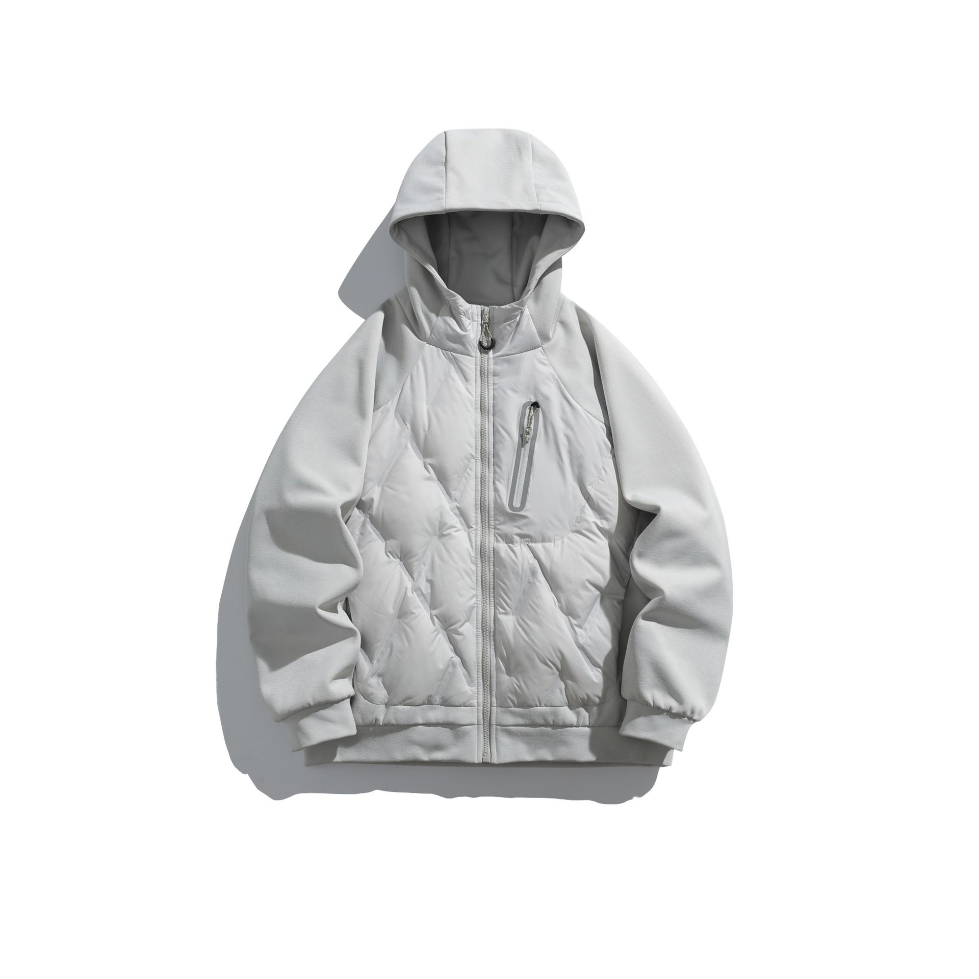 潮牌白鴨絨90輕薄情侶拼接羽絨服保暖防風連帽羽絨上衣外套