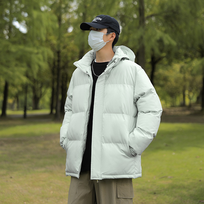 潮牌冬季紅色加厚棉服男保暖寬鬆連帽情侶款韓版麵包服外套