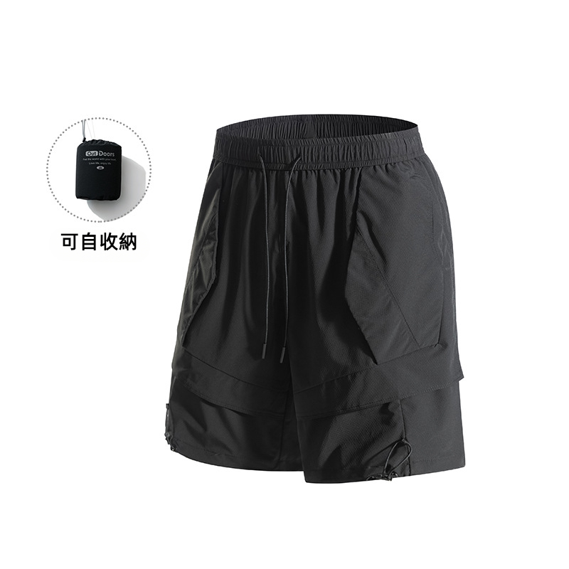 潮牌夏季短褲男山系戶外休閒運動百搭輕薄透氣五分褲可收納