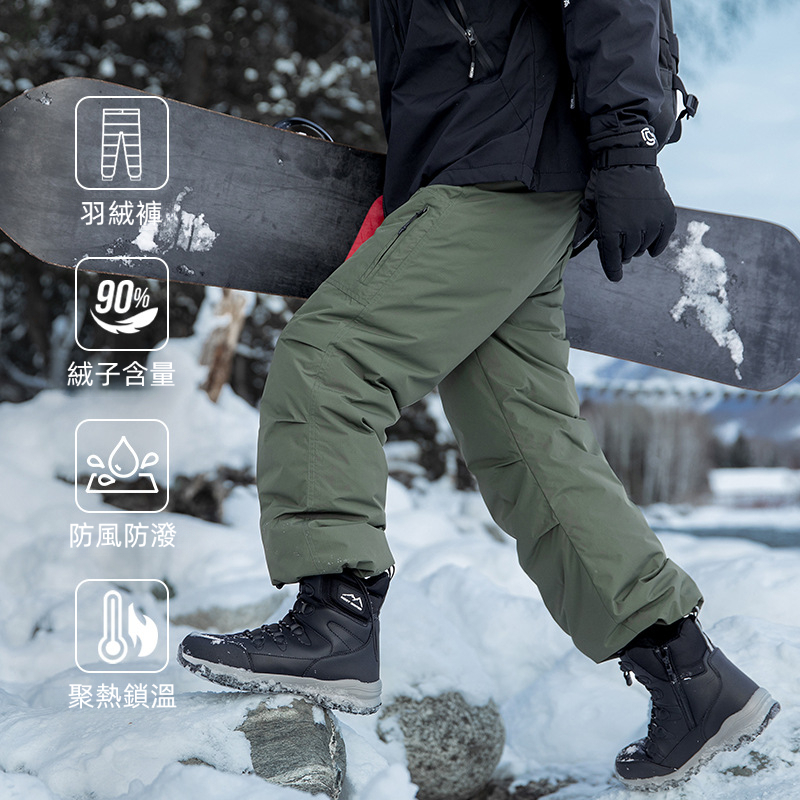 潮牌工裝羽絨褲男外穿冬季保暖直筒防風登山褲休閒情侶長褲