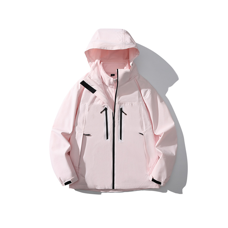 潮牌防水單層衝鋒衣男戶外登山服防風情侶款熱封真衝外套