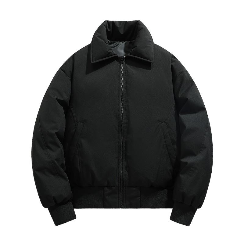 潮牌秋冬美式飛行夾克棉衣男女加厚翻領保暖麪包服棉服外套