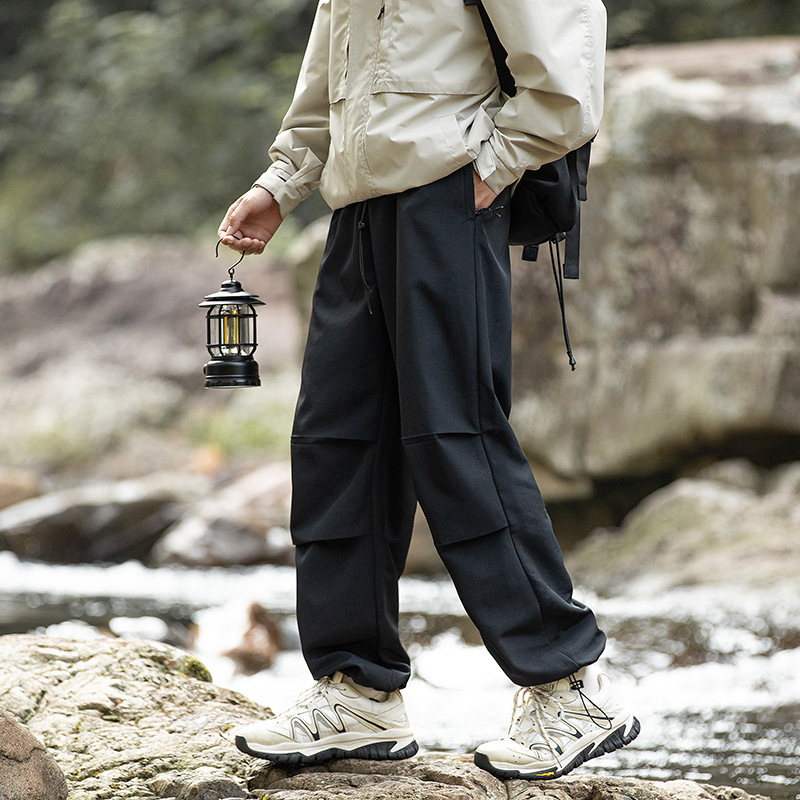 傘兵褲工裝褲男女款秋冬美式情侶直筒闊腿長褲男美式復古