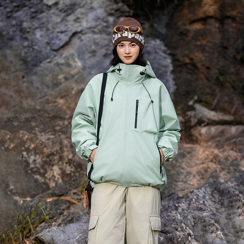 潮牌戶外運動防風三合一衝鋒衣輕薄羽絨服男女款搖粒絨外套