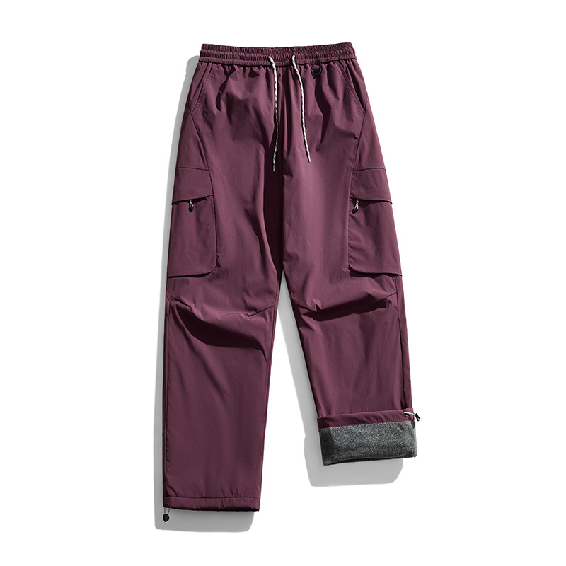 潮牌戶外登山多口袋傘兵機能工裝褲男女款加絨寬鬆休閒長褲