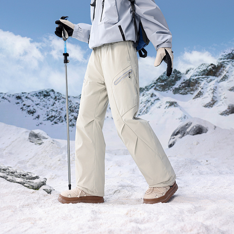 潮牌秋冬戶外加厚保暖滑雪褲男女款防風防潑水工裝褲衝鋒褲