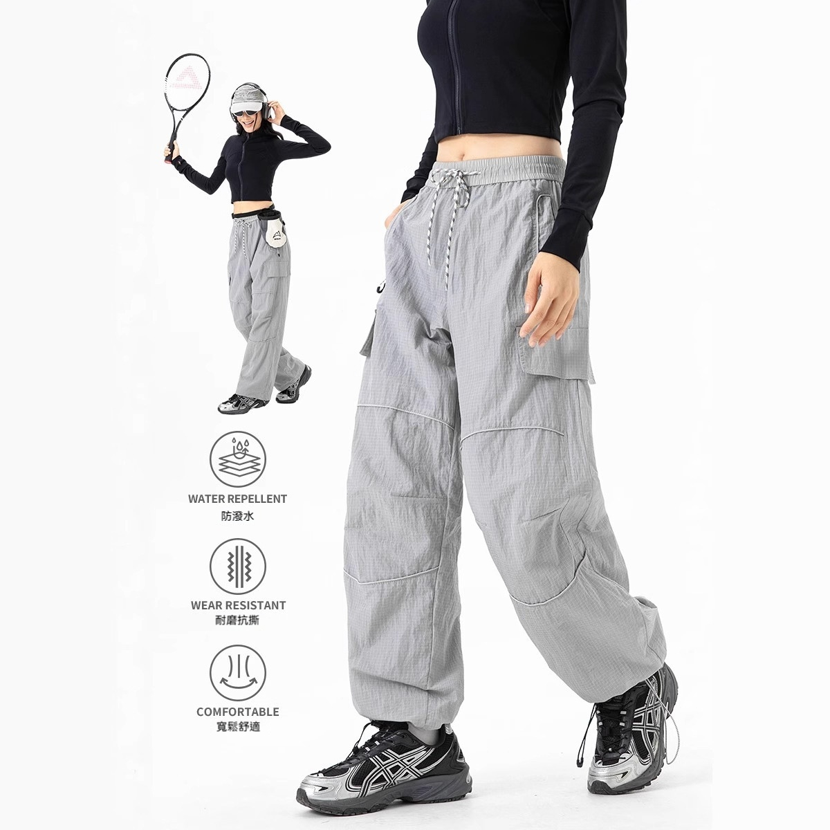 潮牌戶外登山三防潑水速幹衝鋒褲春秋季徒步機能傘兵工裝褲