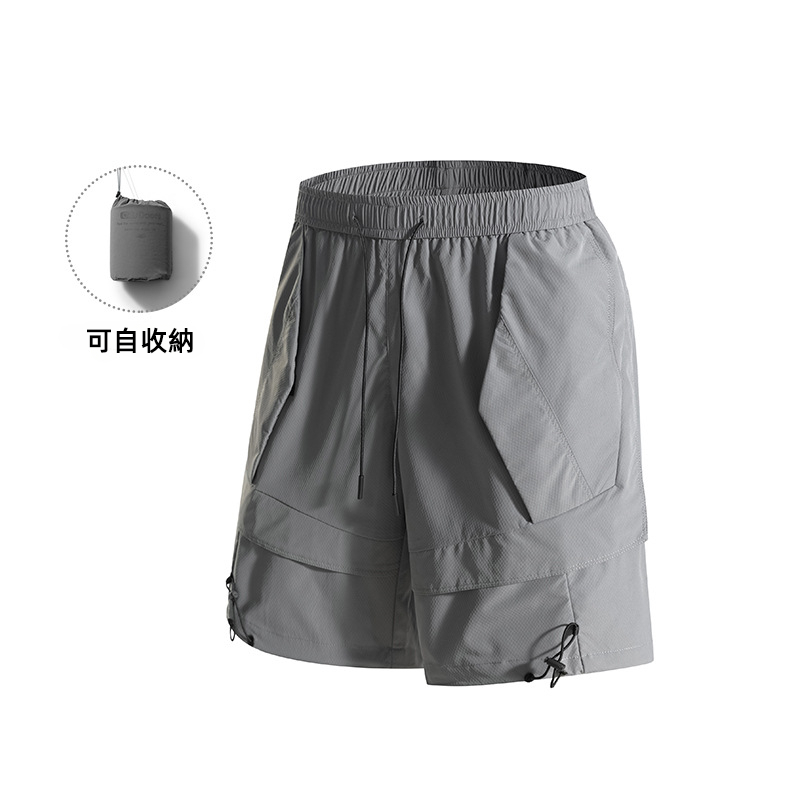 潮牌夏季短褲男山系戶外休閒運動百搭輕薄透氣五分褲可收納