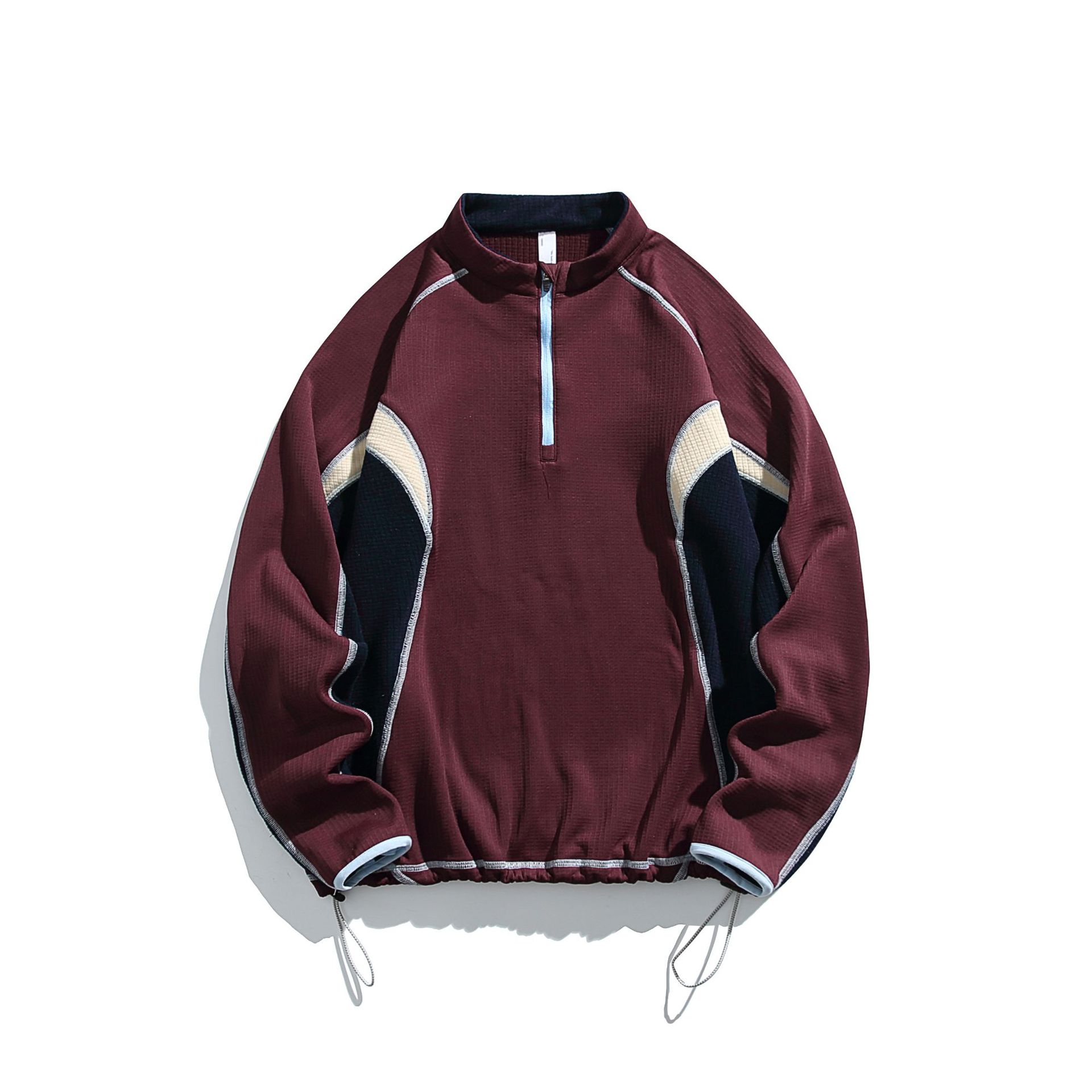 潮牌戶外保暖抗菌長袖男女款加絨衛衣情侶寬鬆運動拼接上衣