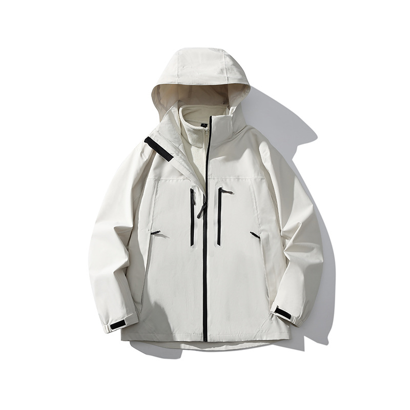 潮牌防水單層衝鋒衣男戶外登山服防風情侶款熱封真衝外套