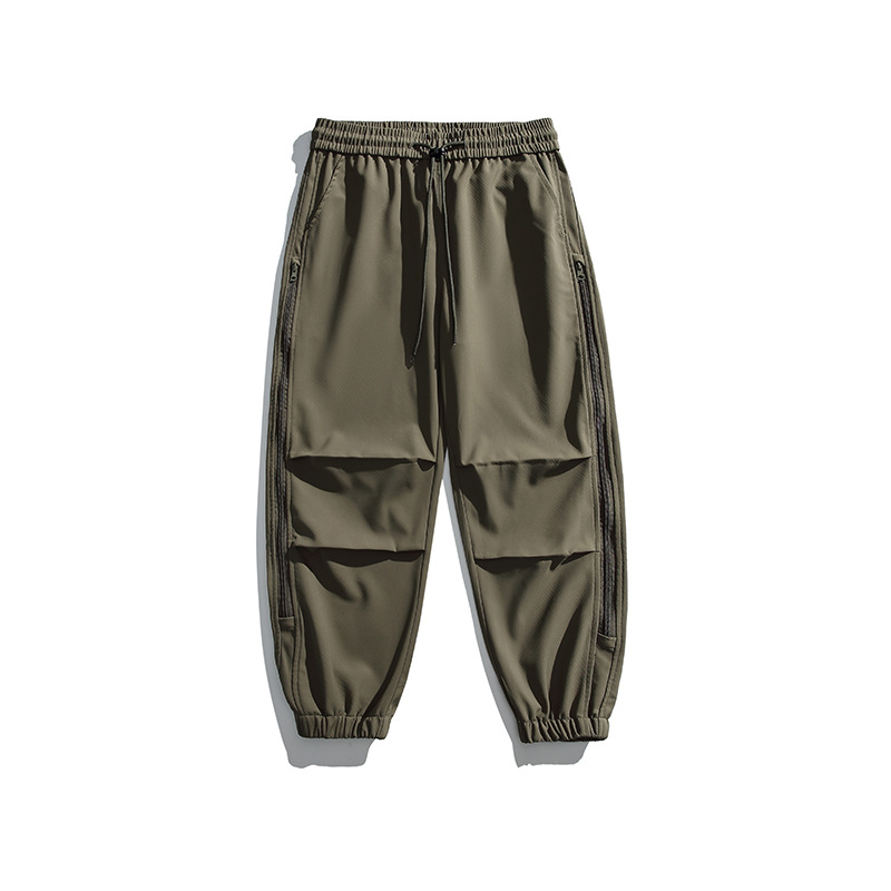 潮牌戶外衝鋒褲男山系工裝褲旅行登山攀巖褲側開束腳九分褲