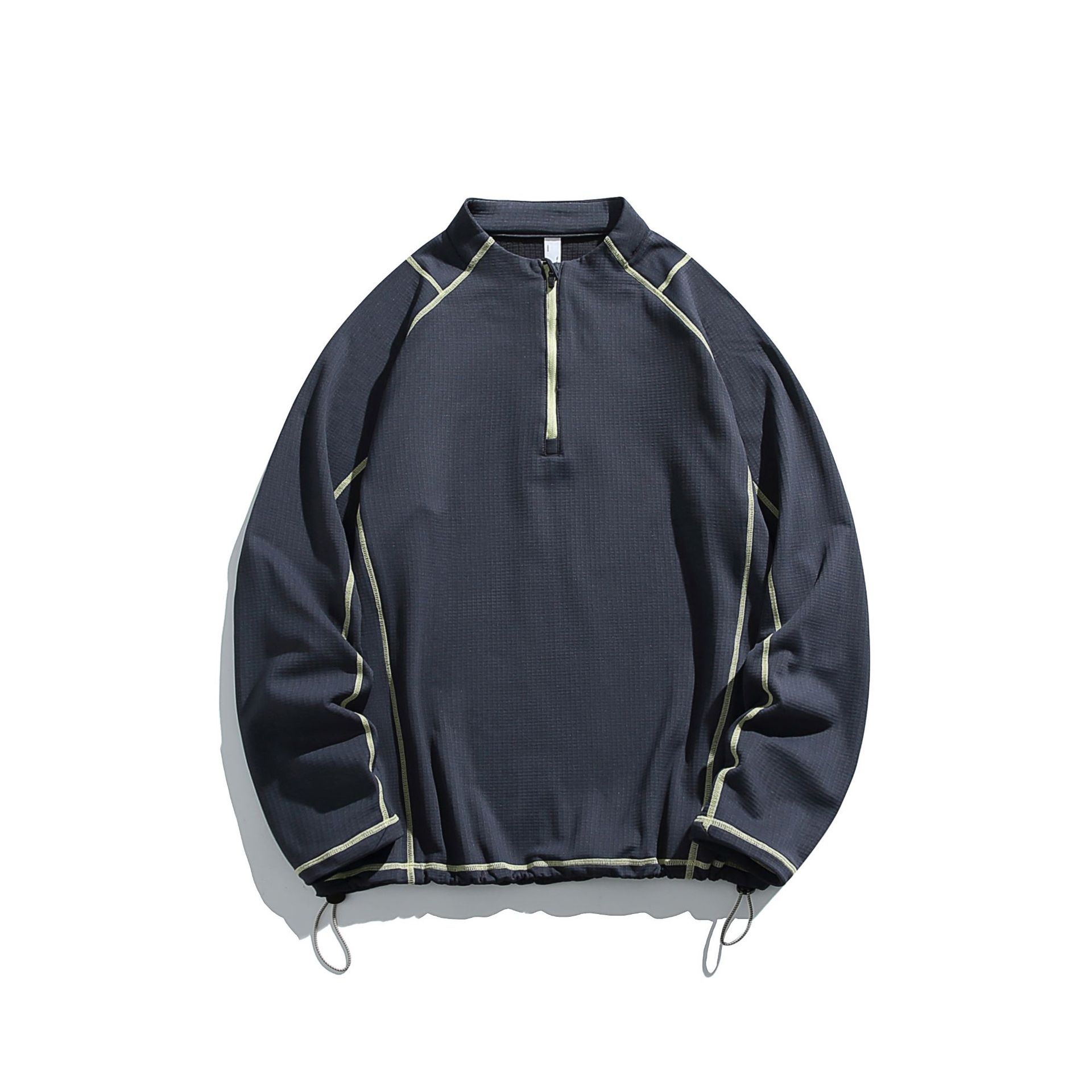 潮牌戶外哈蘇線半拉鍊圓領衛衣男女保暖抗寒抓絨長袖T恤上衣