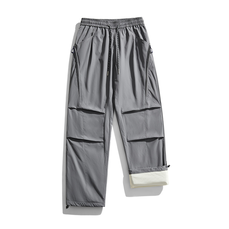 潮牌戶外登山褲休閒男士加絨秋冬季寬鬆束腳休閒潮流衝鋒褲