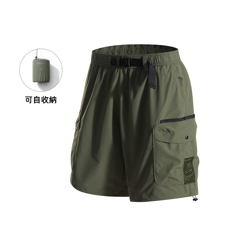 潮牌戶外短褲男夏季百搭休閒運動輕薄透氣五分褲可收納短褲