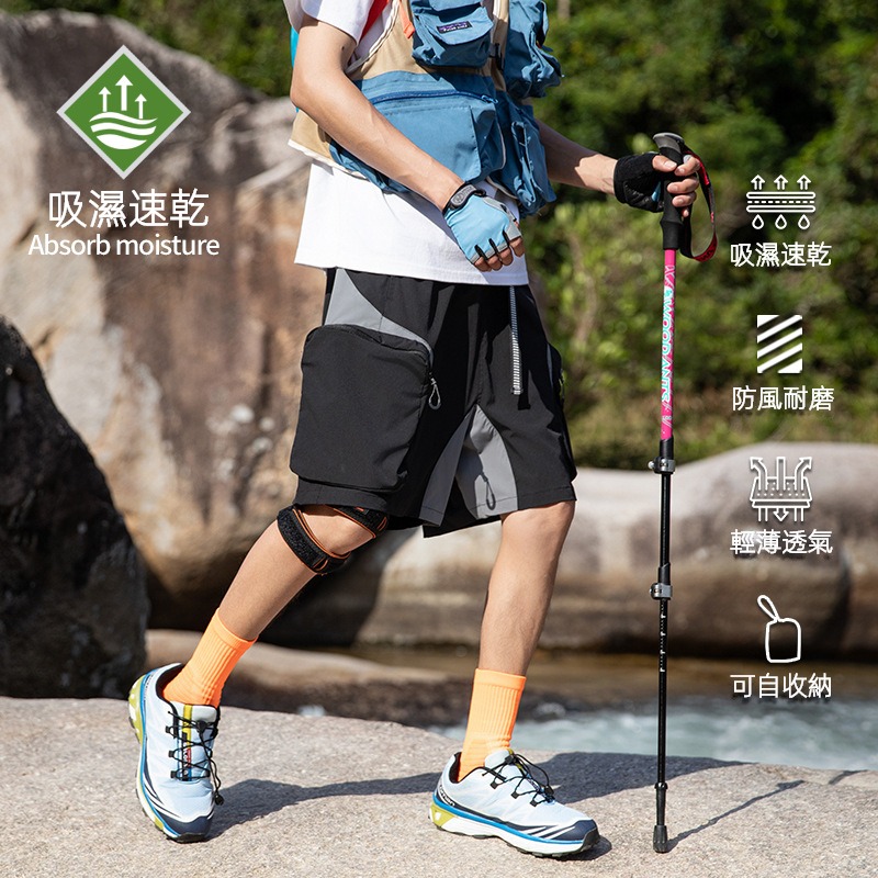 潮牌戶外短褲男夏季寬鬆休閒百搭輕薄運動透氣五分褲可收納