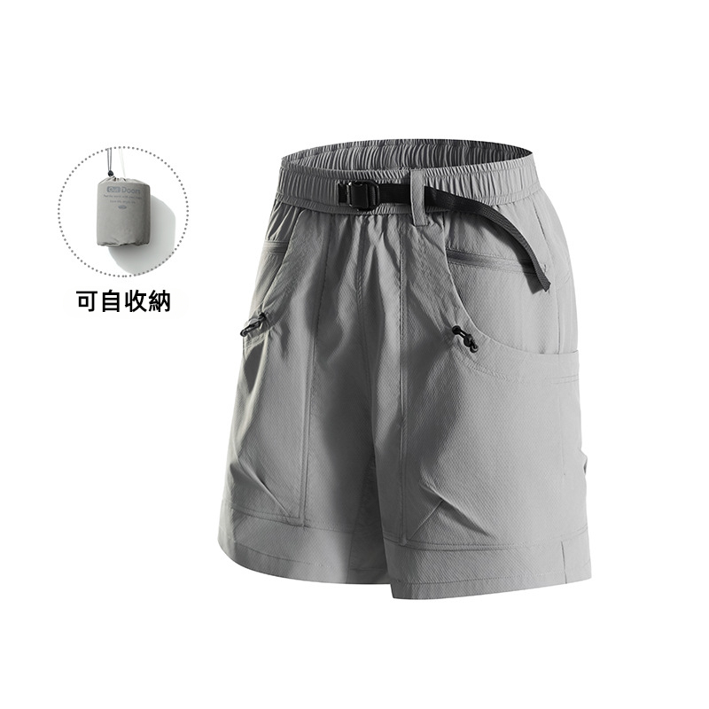 潮牌戶外男短褲夏季山系百搭休閒輕薄透氣寬鬆可收納五分褲