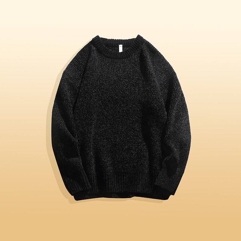 IZEXX潮牌秋冬美拉德色系針織衫漸變毛衣男寬鬆保暖情侶款羊毛衫