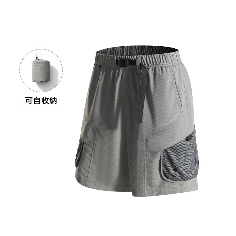潮牌戶外男短褲夏季山系休閒百搭五分褲輕薄透氣寬鬆可收納