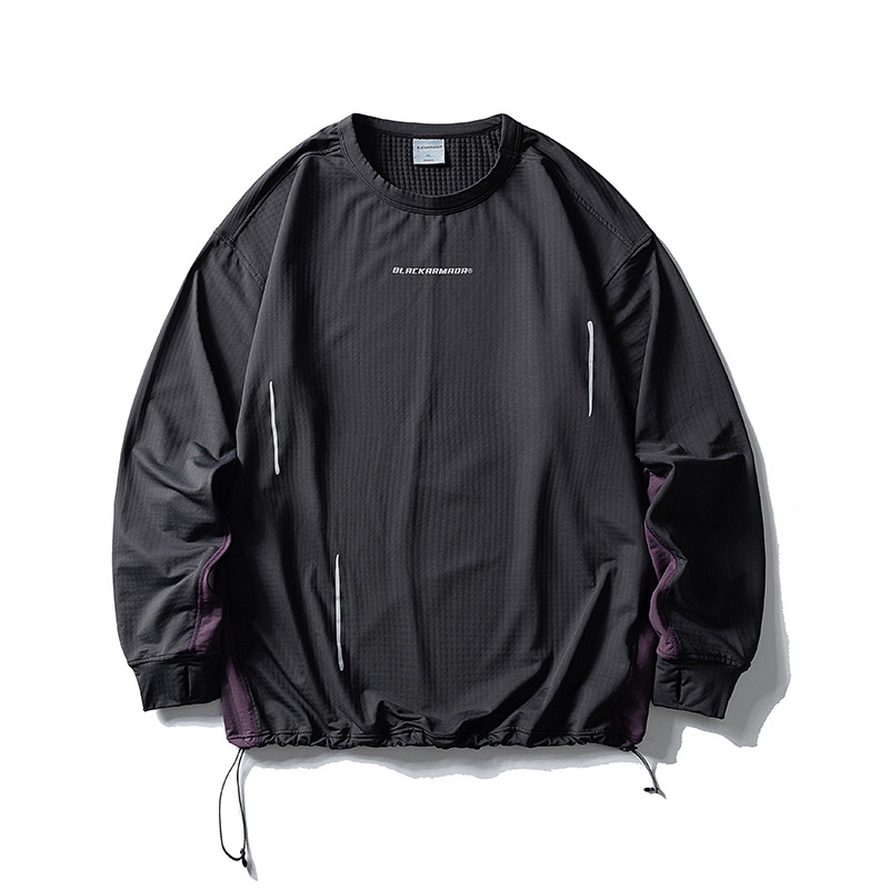 潮牌戶外運動吸溼速幹長袖T恤男女款抗菌輕量化圓領打底上衣