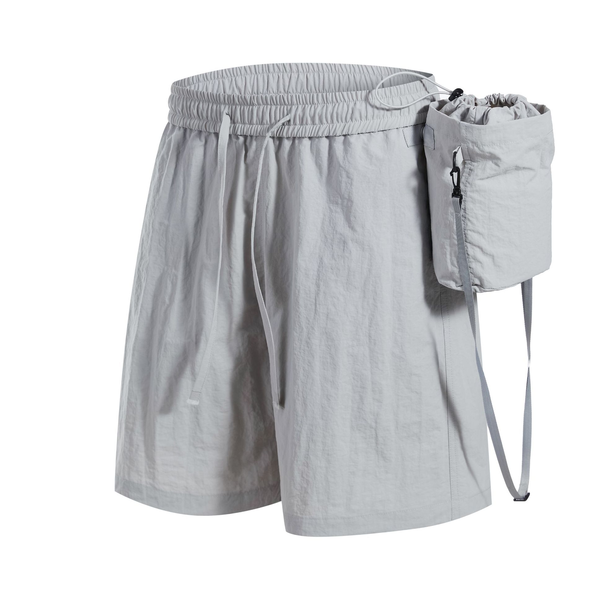 潮牌夏季線條設計速幹短袖T恤短褲套裝男圓領情侶運動五分褲