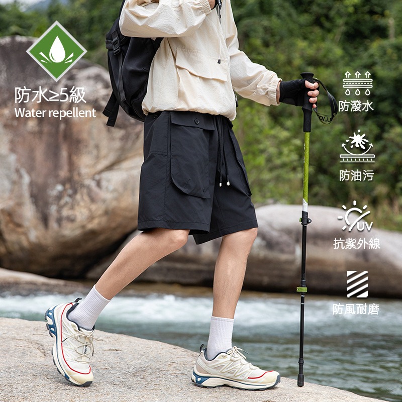 潮牌戶外短褲男三防夏季山系寬鬆防水百搭休閒運動五分褲