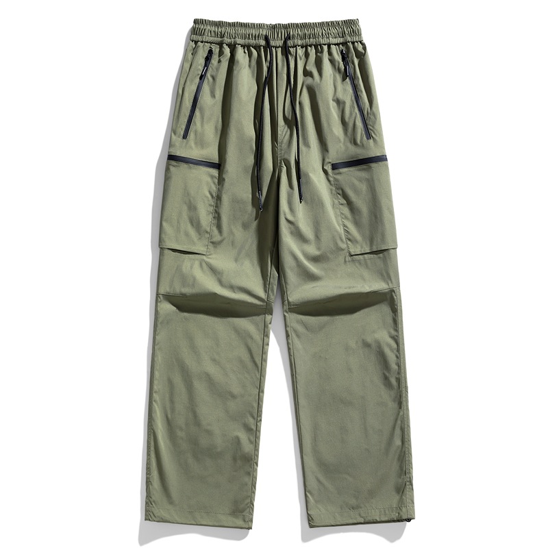 潮牌戶外運動登山衝鋒褲男女款速乾冰絲傘兵褲寬鬆休閒長褲