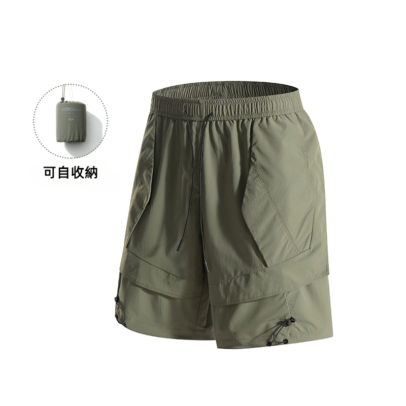 潮牌夏季短褲男山系戶外休閒運動百搭輕薄透氣五分褲可收納