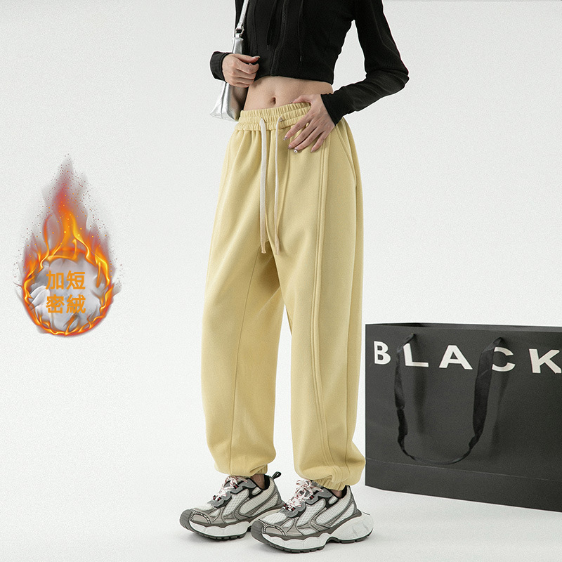 潮牌秋季新款美式束腳衛褲男女款運動休閒褲寬鬆垂感直筒褲