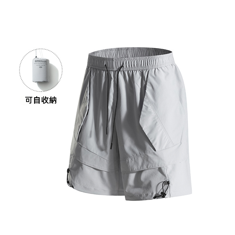 潮牌夏季短褲男山系戶外休閒運動百搭輕薄透氣五分褲可收納