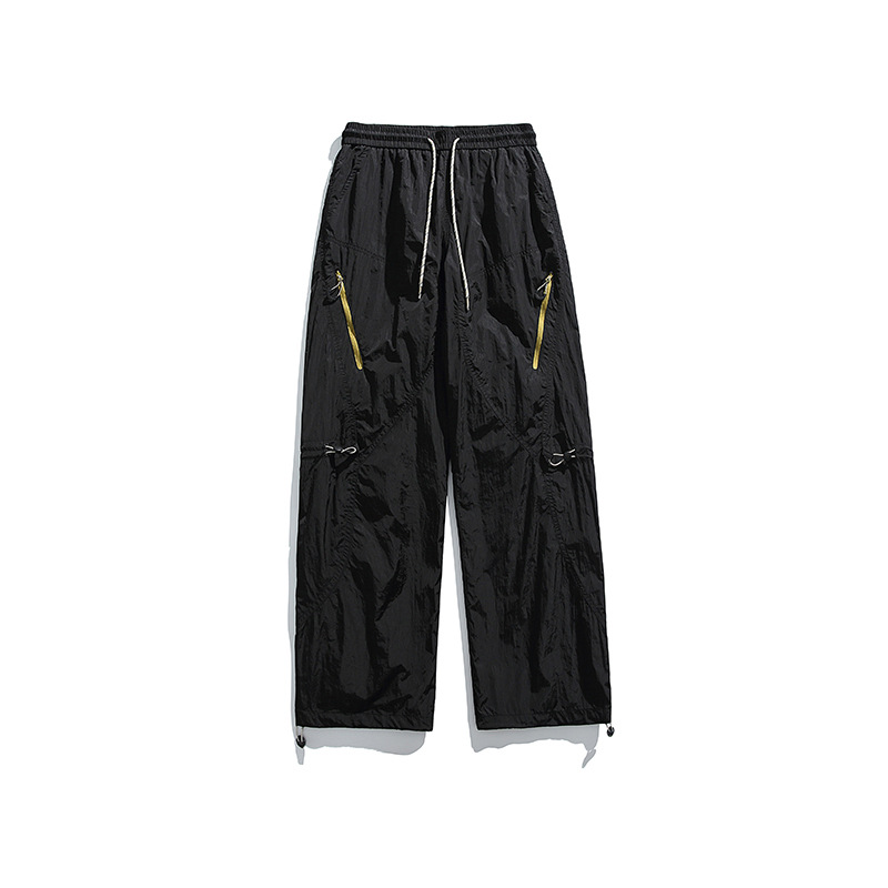 潮牌戶外通勤金屬尼龍三防衝鋒褲秋季輕量化徒步直筒工裝褲