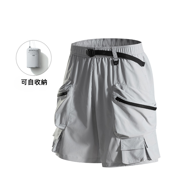 潮牌戶外短褲男夏季山系可收納百搭休閒運動輕薄透氣五分褲