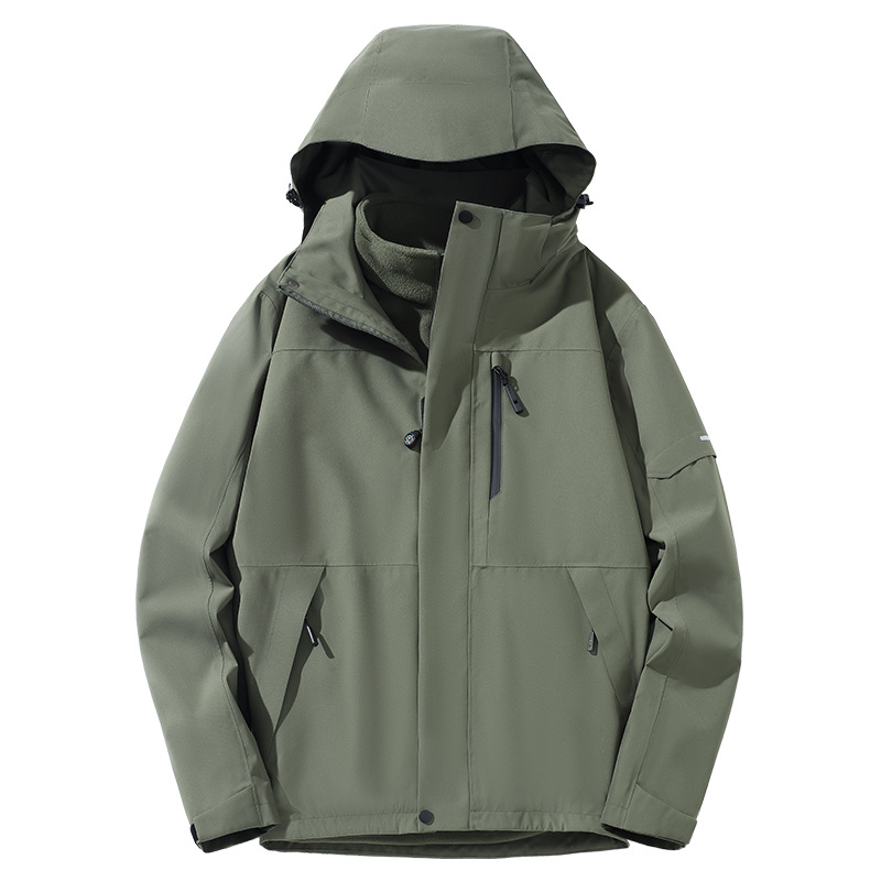潮牌戶外暴雨級三合一衝鋒衣可拆內膽防水防風戶外登山服