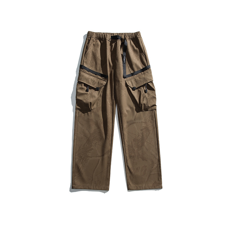 潮牌新款機能風速幹防水衝鋒褲山系戶外休閒工裝長褲男
