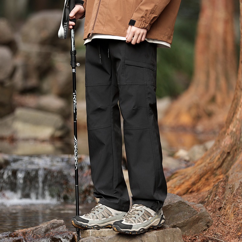 山系衝鋒褲男士2025年春秋新款戶外爬山防水工裝直筒高街傘兵長褲