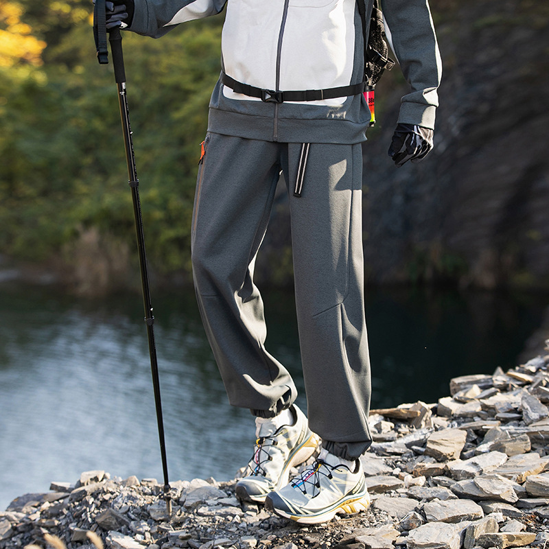 潮牌春季戶外運動速干休閒褲男美式傘兵褲寬鬆情侶款彎刀褲
