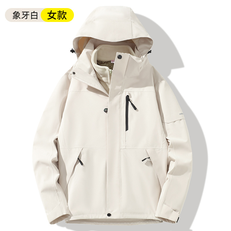 潮牌戶外暴雨級三合一衝鋒衣可拆內膽防水防風戶外登山服