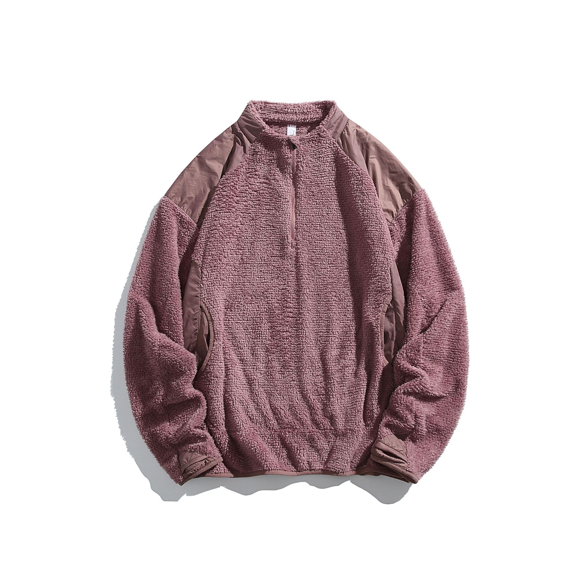 潮牌冬季恆溫保暖輕量化呼吸絨立領衛衣男女款寬鬆戶外運動