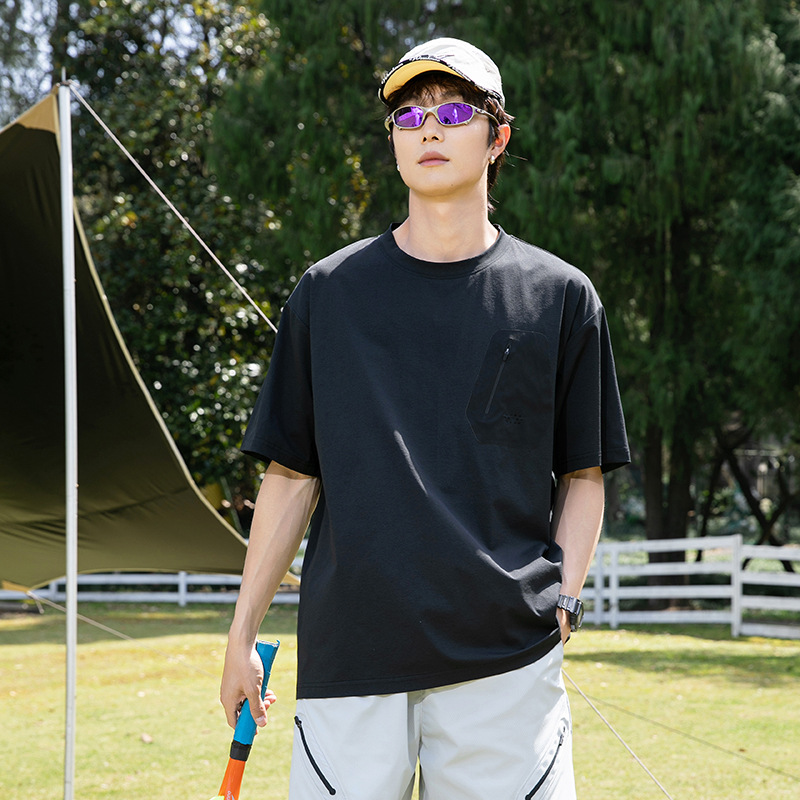 潮牌夏季戶外運動速乾短袖T恤男圓領防曬防紫外線情侶款上衣