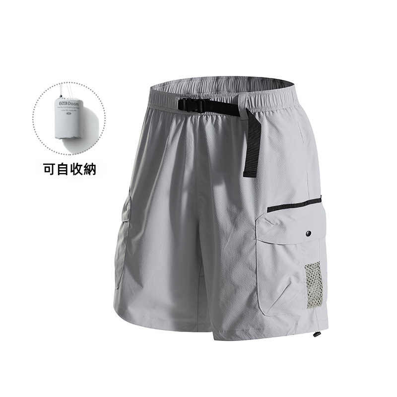 潮牌戶外短褲男夏季百搭休閒運動輕薄透氣五分褲可收納短褲