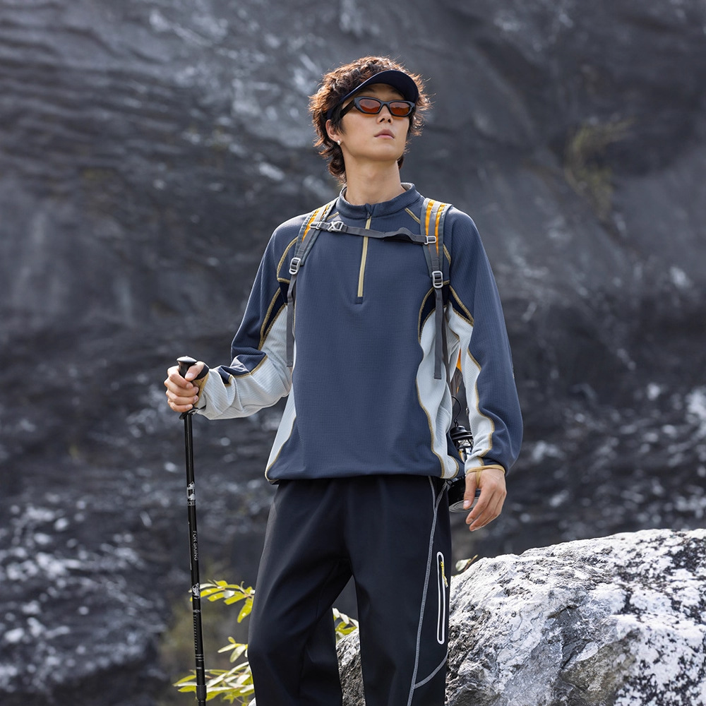 潮牌戶外保暖抗菌長袖男女款加絨衛衣情侶寬鬆運動拼接上衣