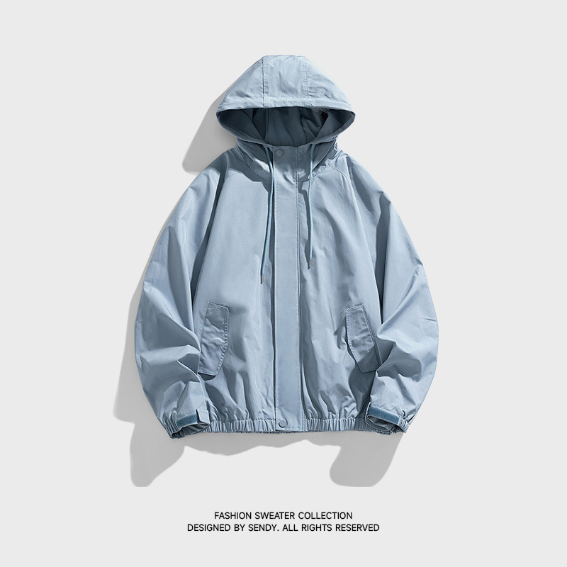 潮牌山系戶外運動防風夾克男寬鬆拼接情侶款百搭防潑水外套