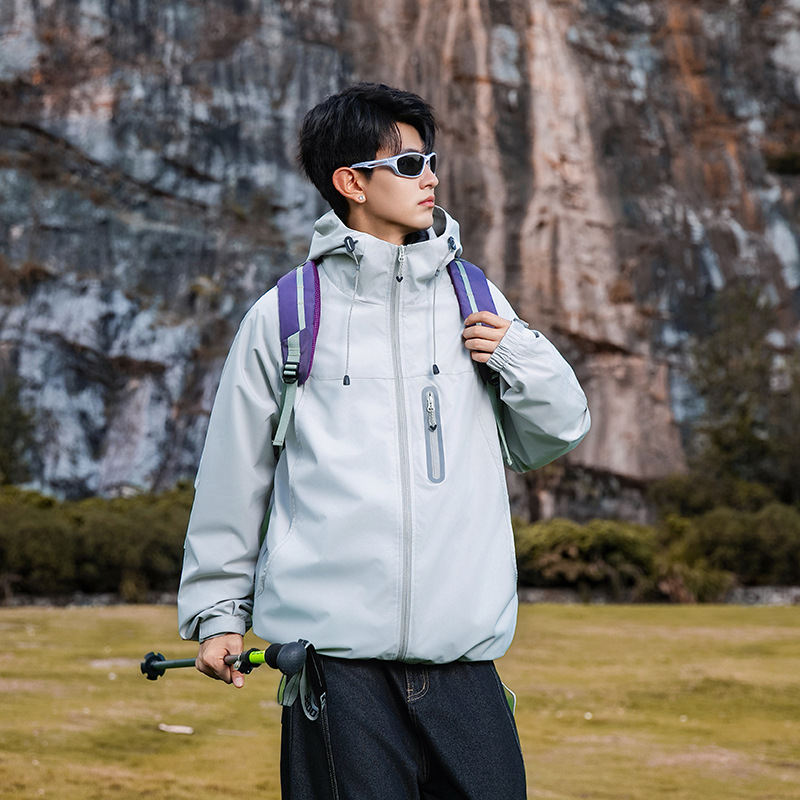 潮牌戶外防風三合一衝鋒衣輕薄羽絨服男女款搖粒絨內膽外套